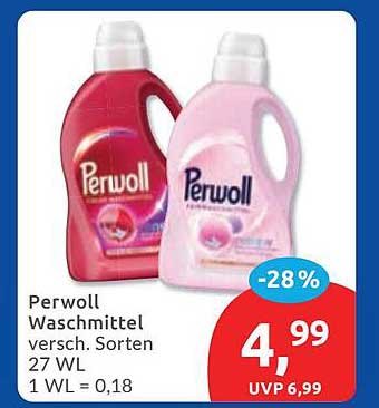 Perwoll Waschmittel verscht. Sorten 27 WL 1 WL = 0,18