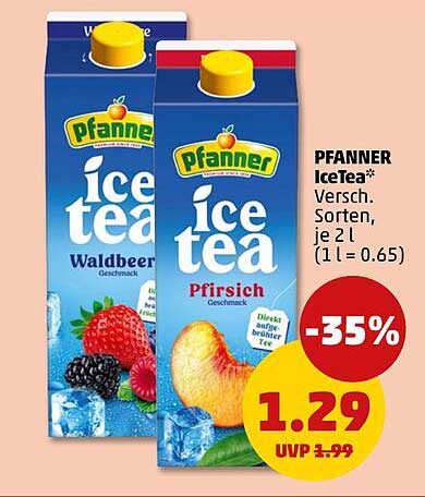 PFANNER IceTea* Versch. Sorten, je 2 l (1 l = 0.65)