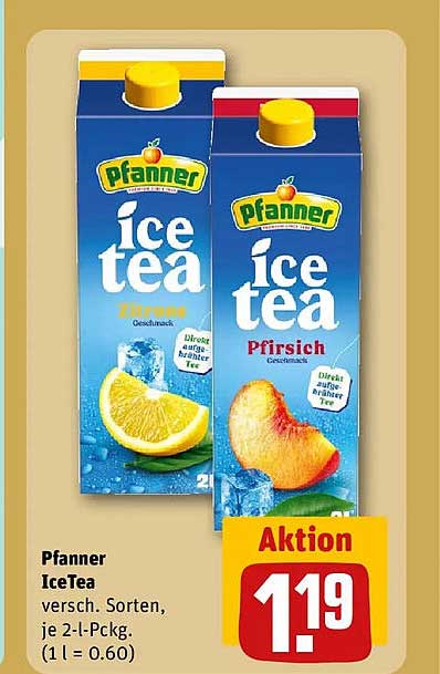 Pfanner IceTea versch. Sorten, je 2-l-Packg. (1 l = 0.60)
