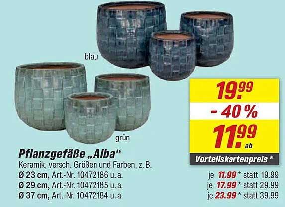 Pflanzgefäße „Alba“