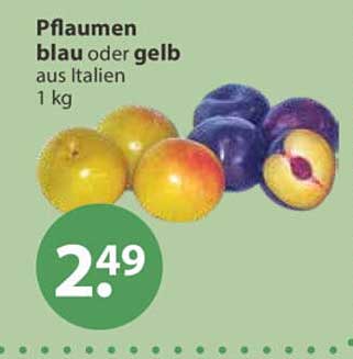 Pflaumen blau oder gelb aus Italien 1 kg