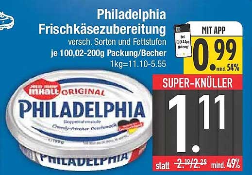 Philadelphia Frischkäsezubereitung