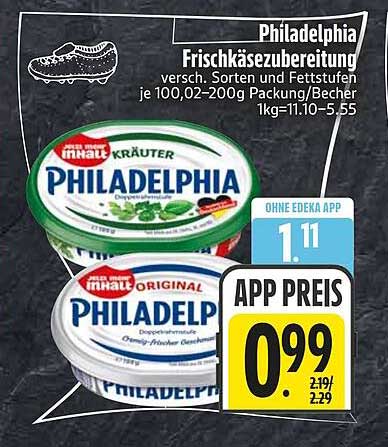 Philadelphia Frischkäsezubereitung