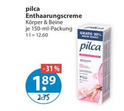 pilca Enthaarungscreme Körper & Beine je 150-ml-Packung 1 l = 12.60