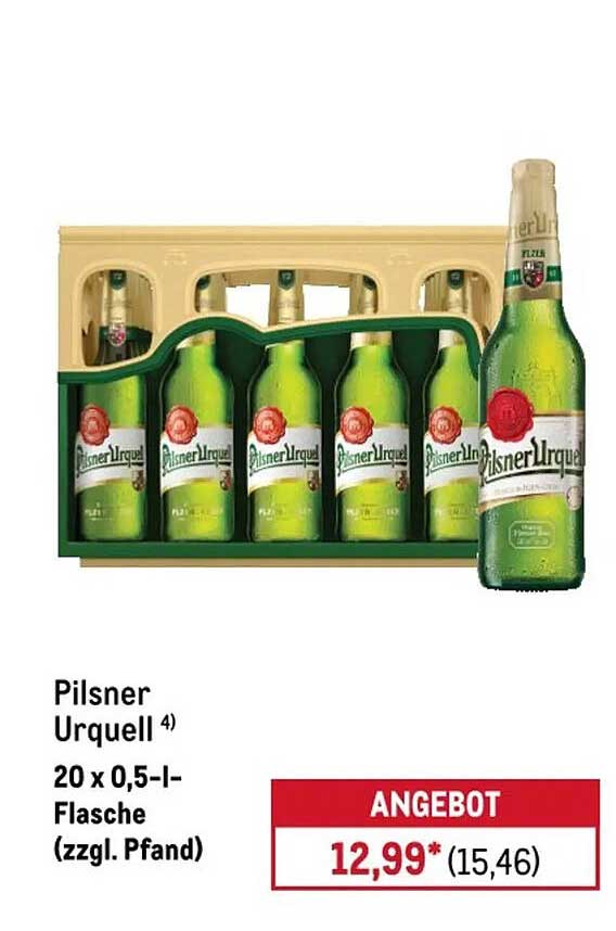 Pilsner Urquell 20 x 0,5-l-Flasche (zzgl. Pfand)