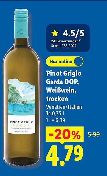Pinot Grigio Garda DOP, Weißwein, trocken