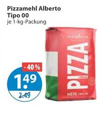 Pizzamehl Alberto Tipo 00 je 1-kg-Packung