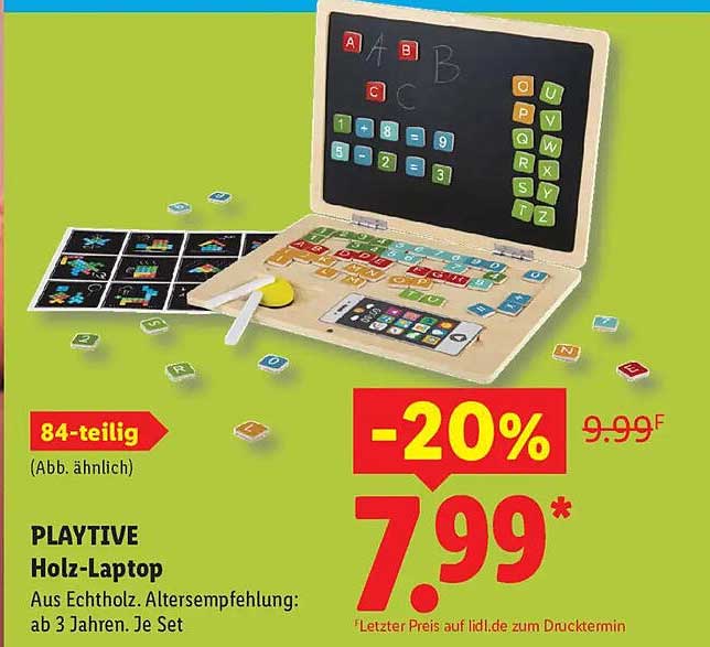 PLAYTIVE Holz-Laptop