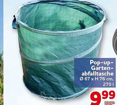 Pop-up-Gartenabfalltasche Ø 67 x H 76 cm, 270 l