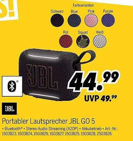 Portabler Lautsprecher JBL GO 5
