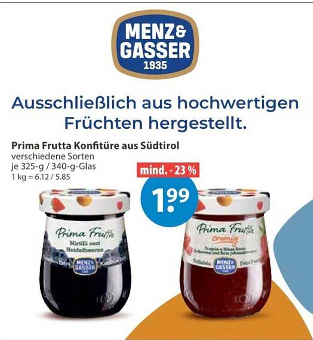 Prima Frutta Konfitüre aus Südtirol