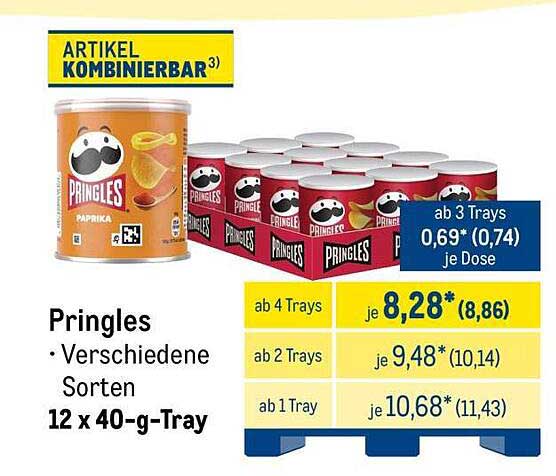 Pringles Verschiedene Sorten 12 x 40-g-Tray