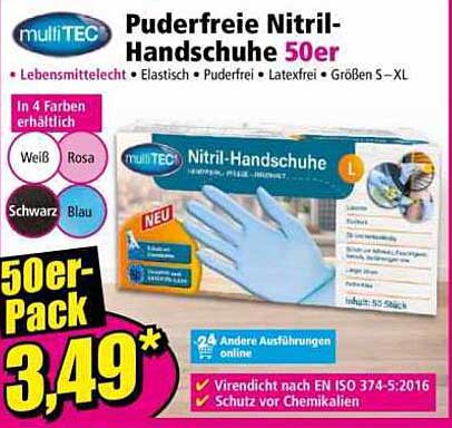 Puderfreie Nitril-Handschuhe 50er