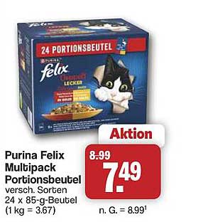 Purina Felix Multipack Portionsbeutel versch. Sorten 24 x 85-g-Beutel