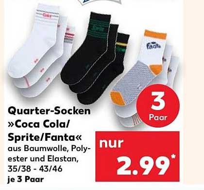 Quarter-Socken »Coca Cola/ Sprite/Fanta«