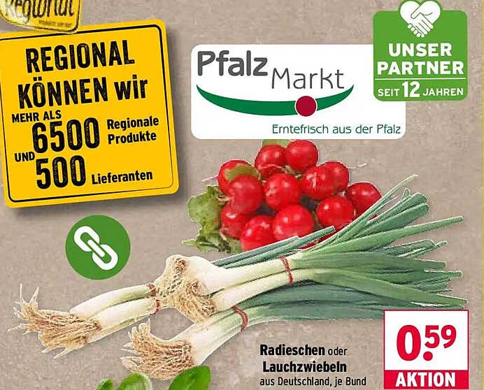 Radieschen oder Lauchzwiebeln aus Deutschland, je Bund