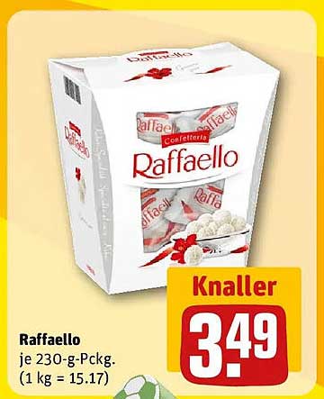 Raffaello je 230-g-Pckg. (1 kg = 15.17)