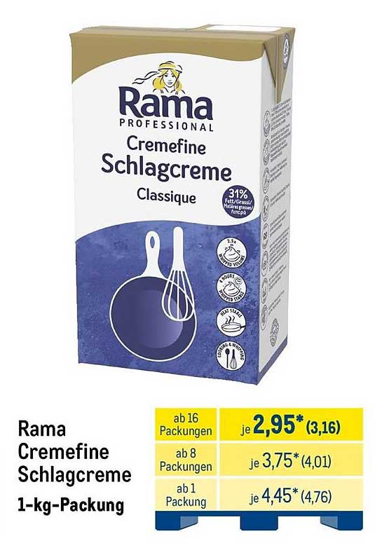 Rama Cremefine Schlagcreme 1-kg-Packung
