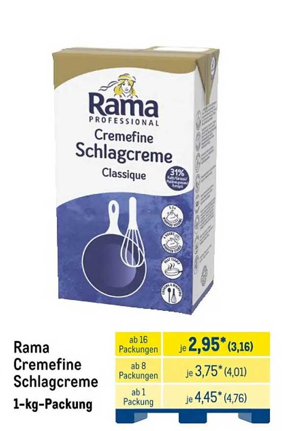 Rama Cremefine Schlagcreme 1-kg-Packung