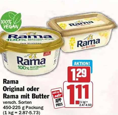 Rama Original oder Rama mit Butter