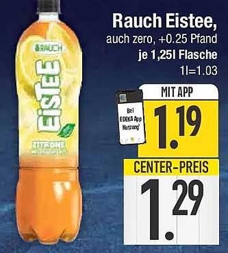 Rauch Eistee, auch zero, +0,25 Pfand je 1,25l Flasche