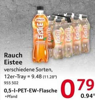 Rauch Eistee verschiedene Sorten, 12er-Tray = 9.48 (11.28*) 955 502 0,5-l-PET-EW-Flasche +Pfand