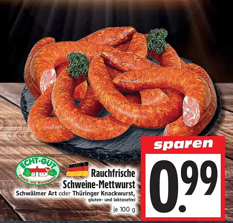 Rauchfrische Schweine-Mettwurst
