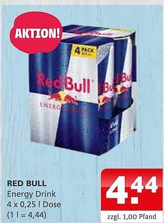 RED BULL Energy Drink 4 x 0,25 l Dose