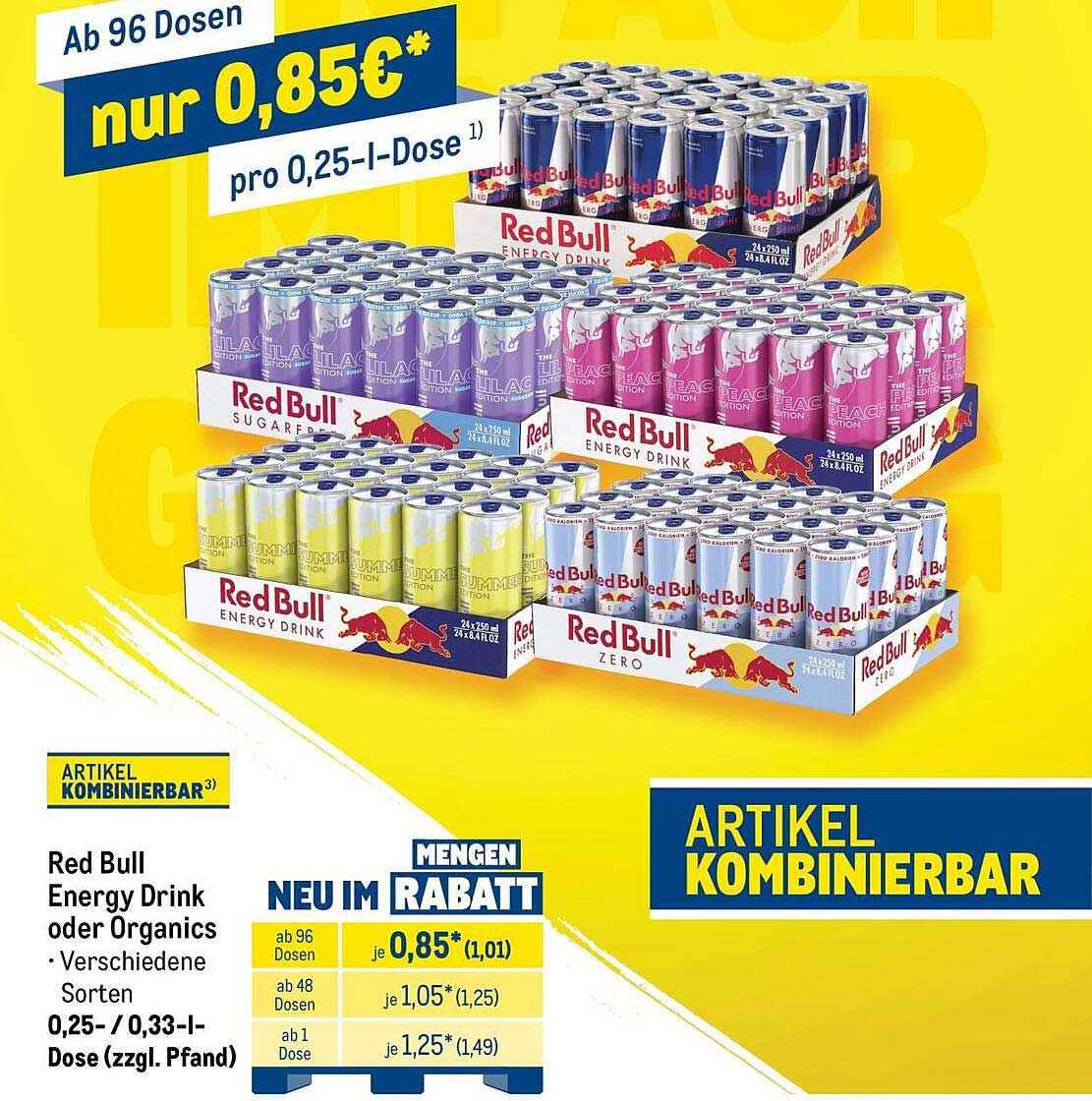 Red Bull Energy Drink oder Organics
