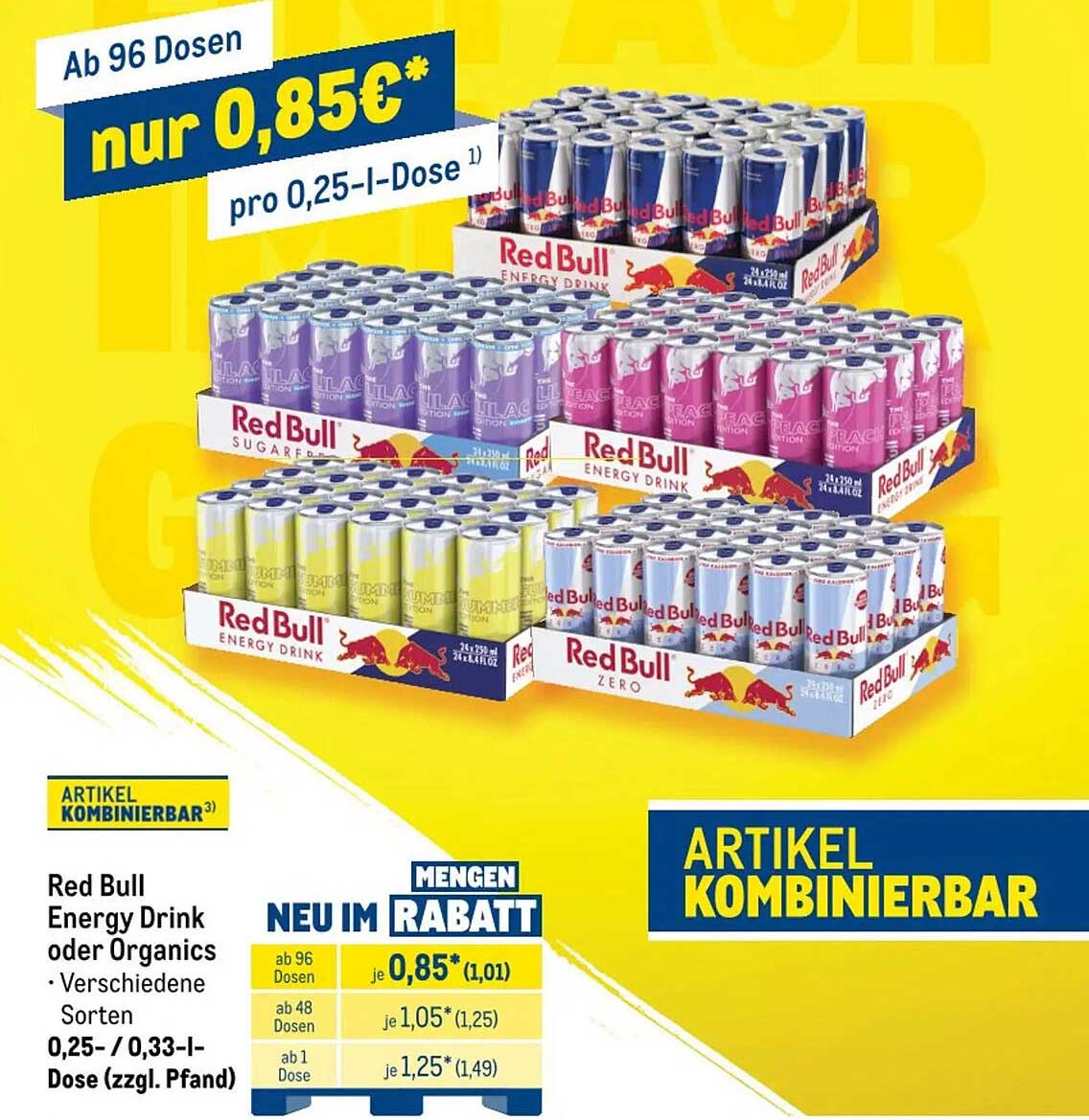 Red Bull Energy Drink oder Organics · Verschiedene Sorten · 0,25- / 0,33-l-Dose (zzgl. Pfand)