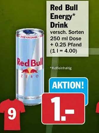 Red Bull Energy* Drink versch. Sorten 250 ml Dose + 0.25 Pfand (1 l = 4.00)