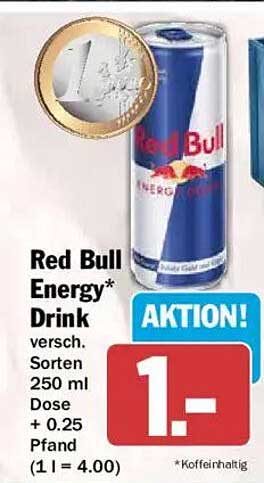 Red Bull Energy* Drink versch. Sorten 250 ml Dose + 0.25 Pfand (1 l = 4.00)