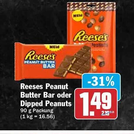 Reeses Peanut Butter Bar oder Dipped Peanuts