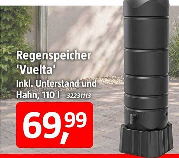 Regenspeicher 'Vuelta' Inkl. Unterstand und Hahn, 110 l 32231113