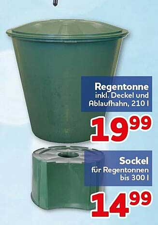 Regentonne inkl. Deckel und Ablaufhahn, 210 l