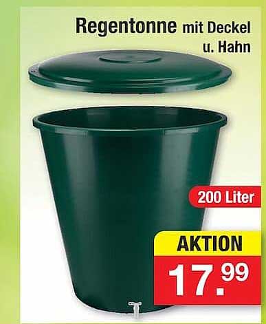 Regentonne mit Deckel u. Hahn