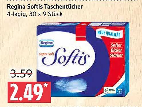 Regina Softis Taschentücher 4-lagig, 30 x 9 Stück