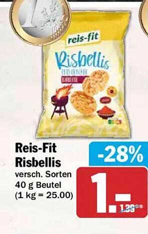 Reis-Fit Risbellis versch. Sorten 40 g Beutel (1 kg = 25.00)