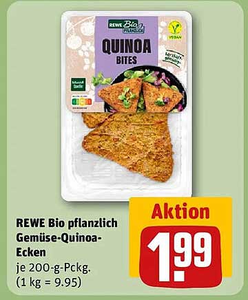 REWE Bio pflanzlich Gemüse-Quinoa-Ecken