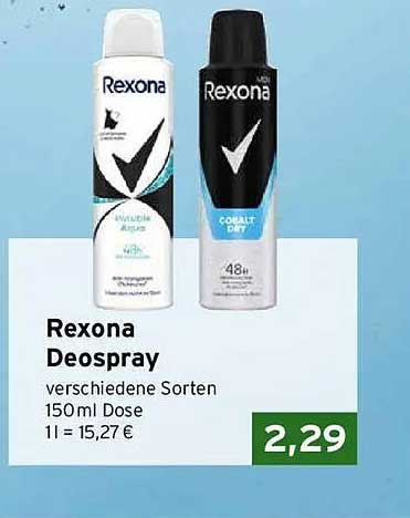Rexona Deospray verschiedene Sorten 150ml Dose