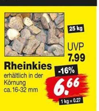 Rheinkies erhältlich in der Körnung ca. 16-32 mm