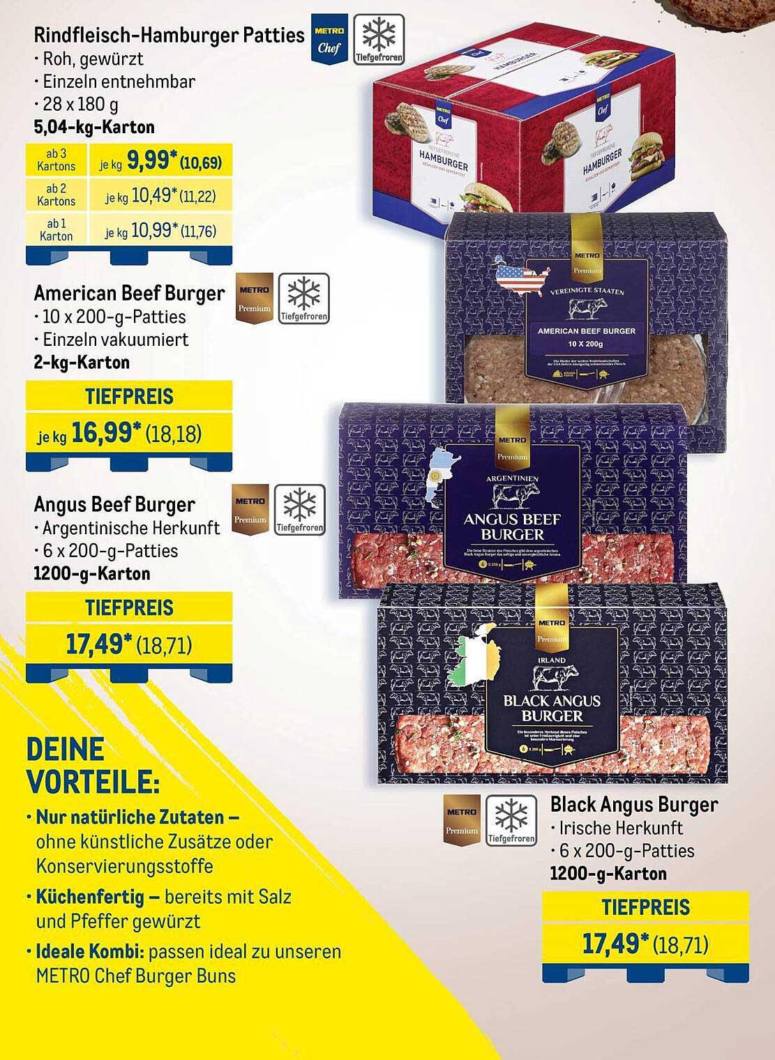 Rindfleisch-Hamburger Patties