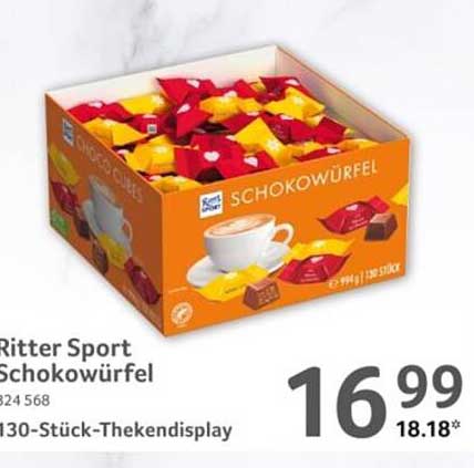 Ritter Sport Schokowürfel 130-Stück-Thekendisplay