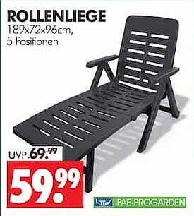 ROLLENLIEGE 189x72x96cm, 5 Positionen