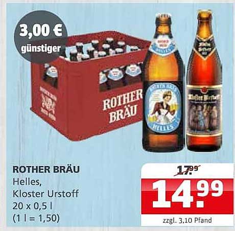 ROTHER BRÄU Helles, Kloster Urstoff 20 x 0,5 l