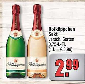 Rotkäppchen Sekt versch. Sorten, 0,75-L-Fl. (1 L = € 3,99)