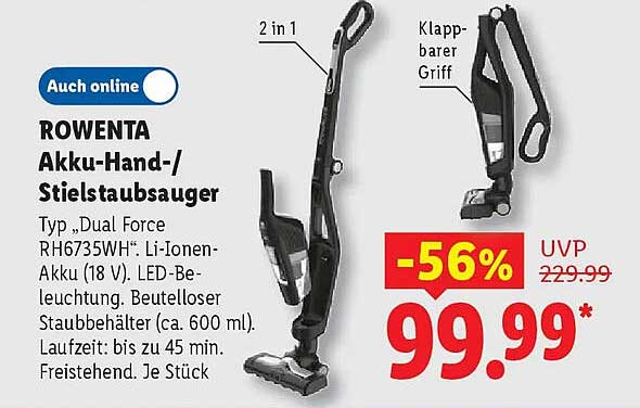 ROWENTA Akku-Hand-/Stielstaubsauger
