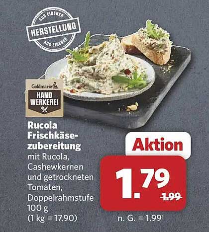 Rucola Frischkäsezubereitung
