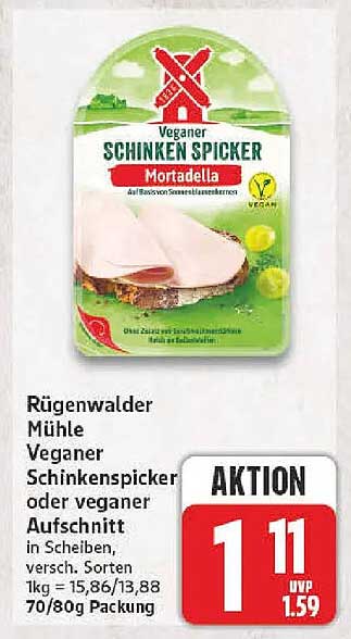 Rügenwalder Mühle Veganer Schinkenspicker oder veganer Aufschnitt
