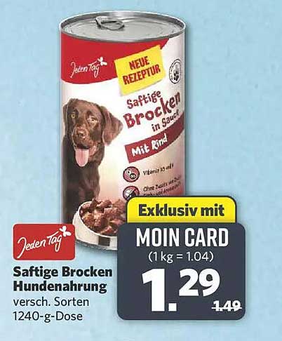 Saftige Brocken Hundenahrung versch. Sorten 1240-g-Dose
